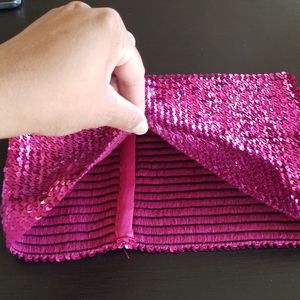 Sequined Hot Pink Crop Top